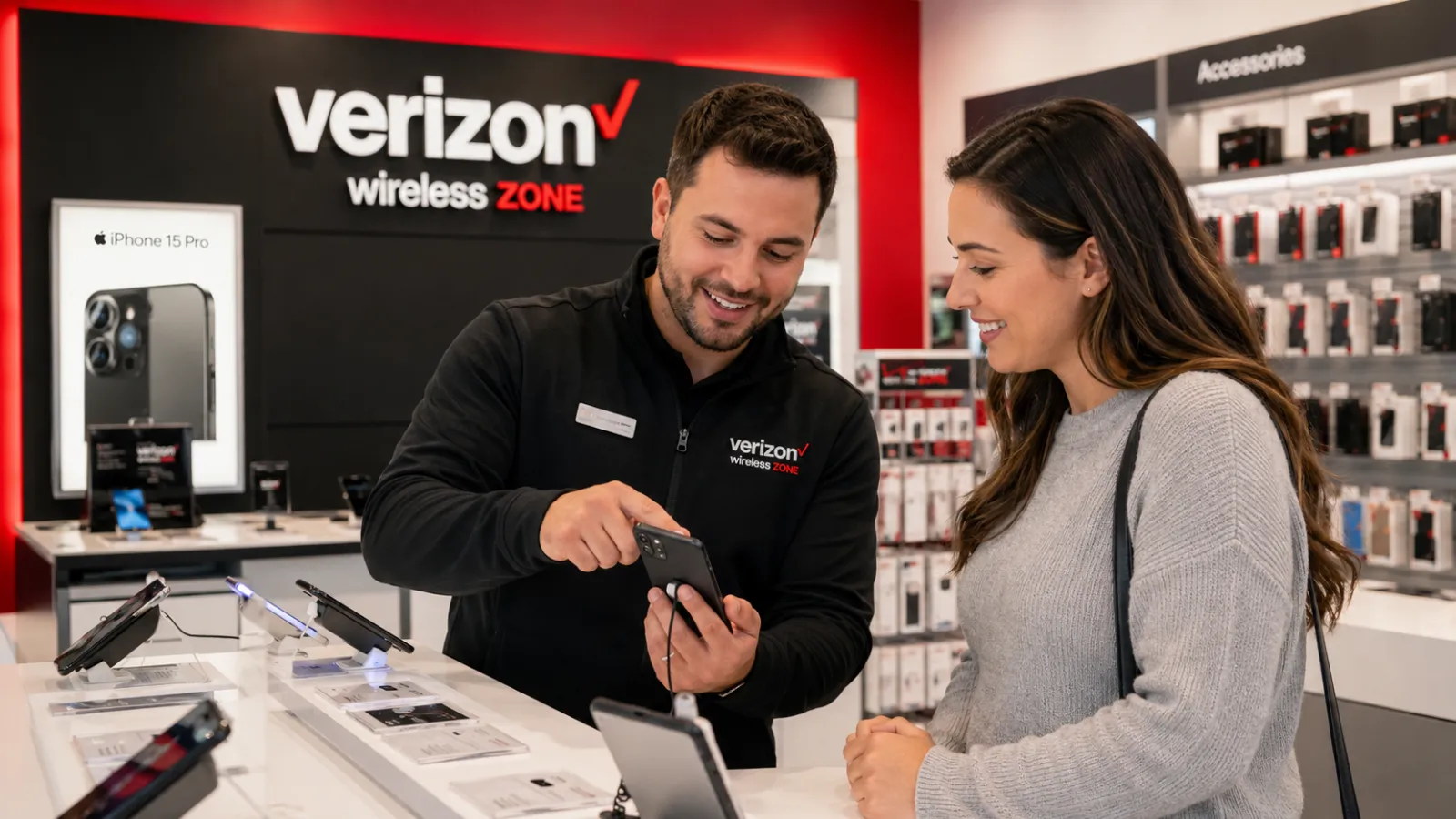 Wireless Zone retail team assisting customers